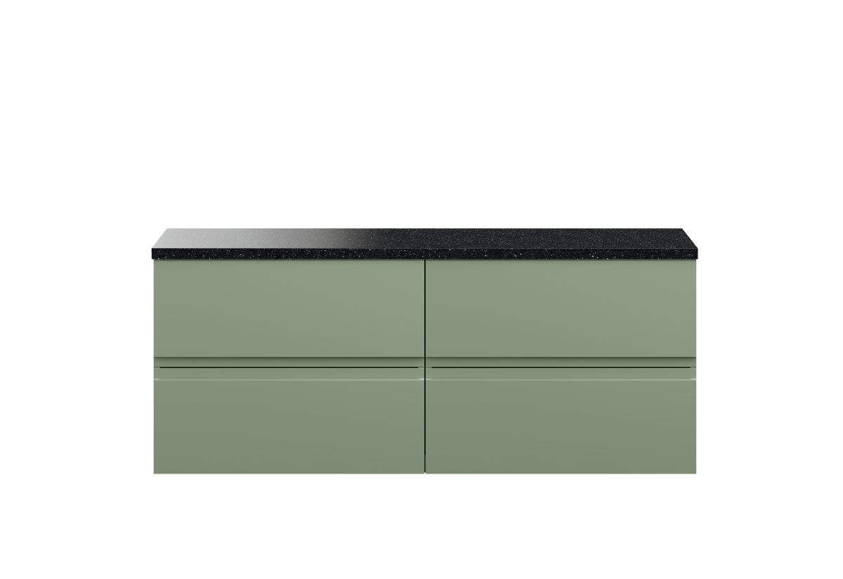 1200mm Wall Hung 4-Drawer Unit & Laminate Worktop - Image 1