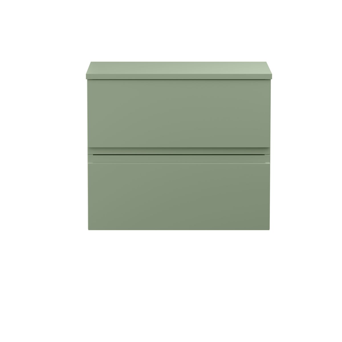 600mm Wall Hung 2 Drawer Unit & Worktop - Image 1