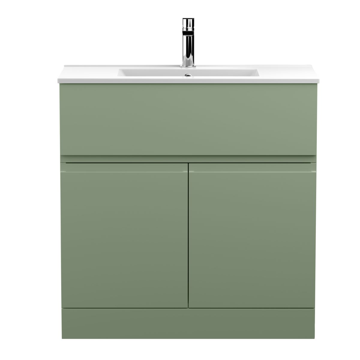 800mm Floor Standing 2 Door/Drawer Unit & Basin 2 - Image 1