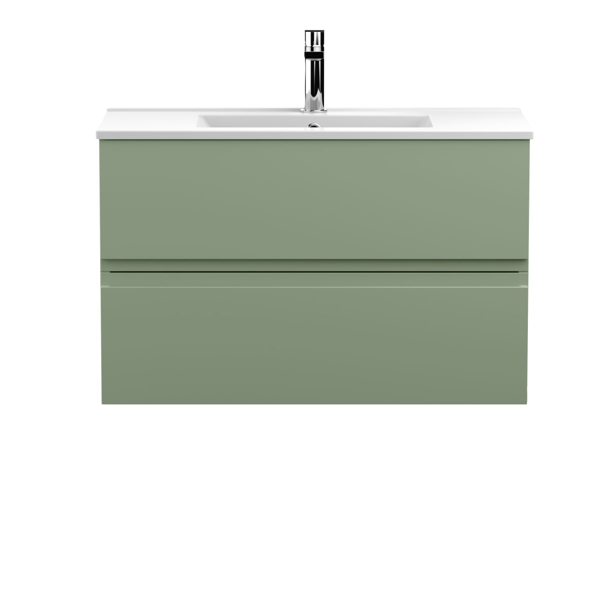 800mm Wall Hung 2 Drawer Unit & Basin 2 - Image 1