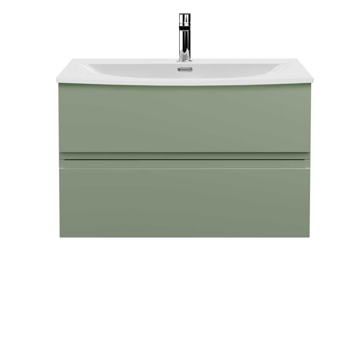 800mm Wall Hung 2 Drawer Unit & Basin 4 - Image 1
