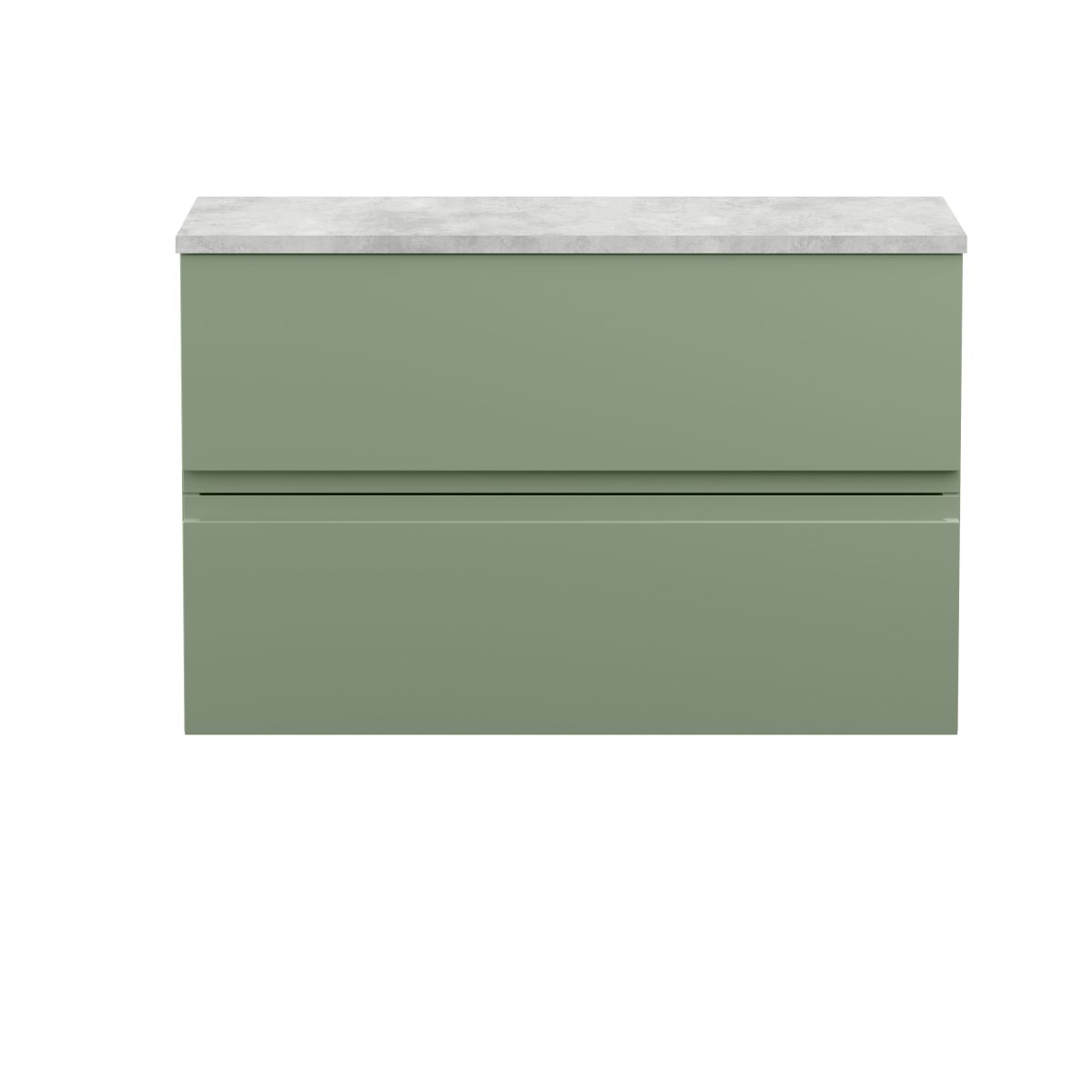 800mm Wall Hung 2 Drawer Unit & Laminate Top - Image 1
