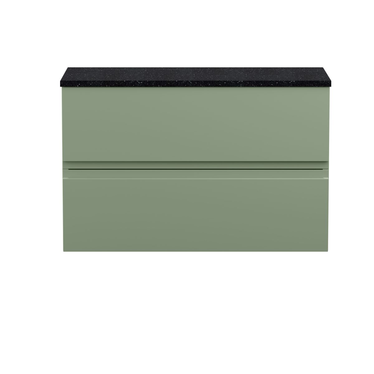 800mm Wall Hung 2 Drawer Unit & Laminate Top - Image 1