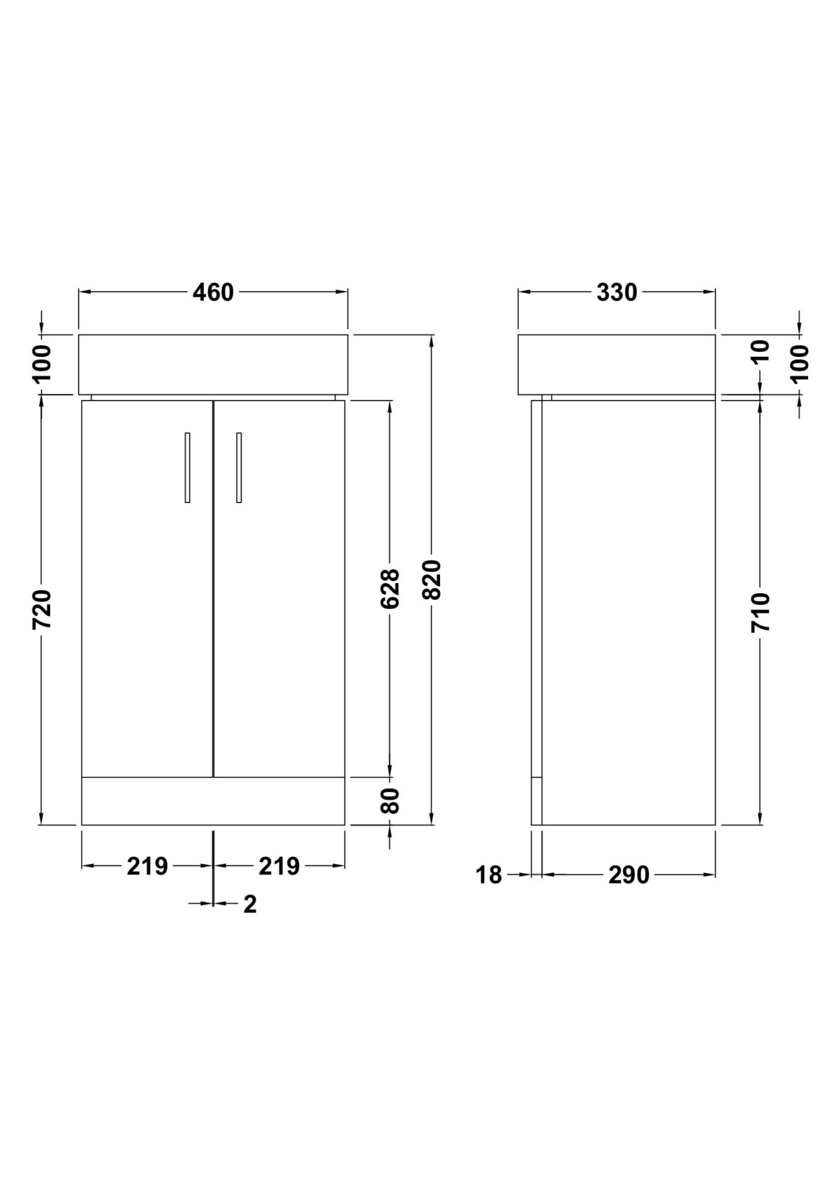 450mm Floor Standing Basin Unit - Image 3
