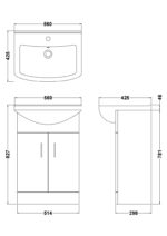 550mm Floor Standing Cabinet & Square Basin - Image 3