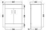 600mm Floor Standing Cabinet & Minimalist Basin - Image 4
