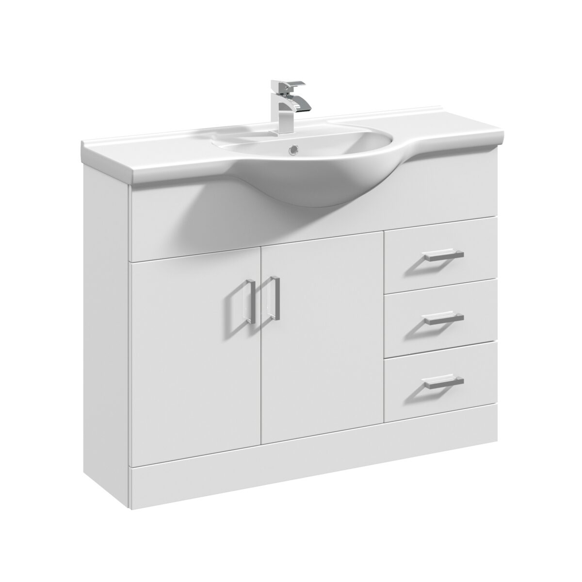 1050mm Floor Standing Cabinet & Round Basin - Image 1
