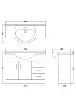 1050mm Floor Standing Cabinet & Round Basin - Image 2