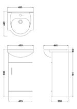 450mm Floor Standing Cabinet & Round Basin - Image 3