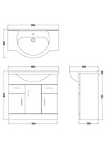 850mm Floor Standing Cabinet & Round Basin - Image 2