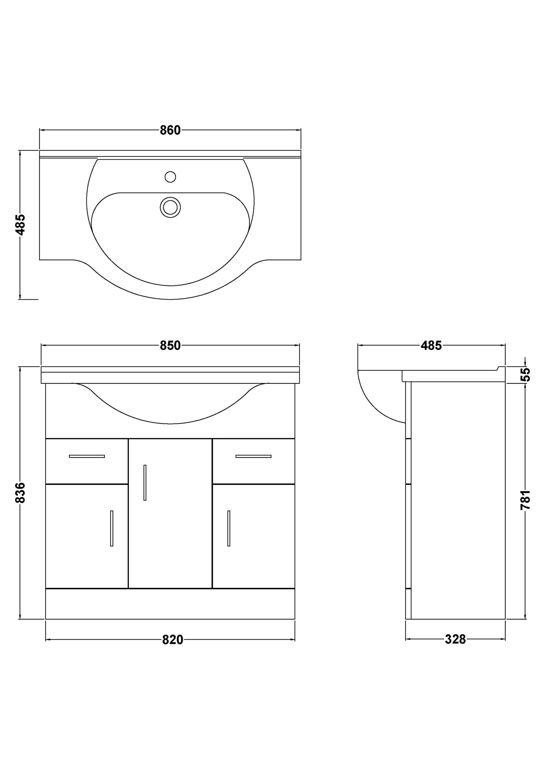 vty850_furniture_v4_ld.jpg 850mm Floor Standing Cabinet & Round Basin - Image 2
