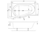 1500mm Left Hand B-Shaped Bath - Image 3