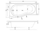 1700mm Left Hand B-Shaped Bath - Image 3