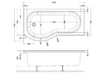 1600mm Left Hand P-Shaped Bath - Image 3