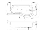 1600mm Right Hand P-Shaped Bath - Image 3