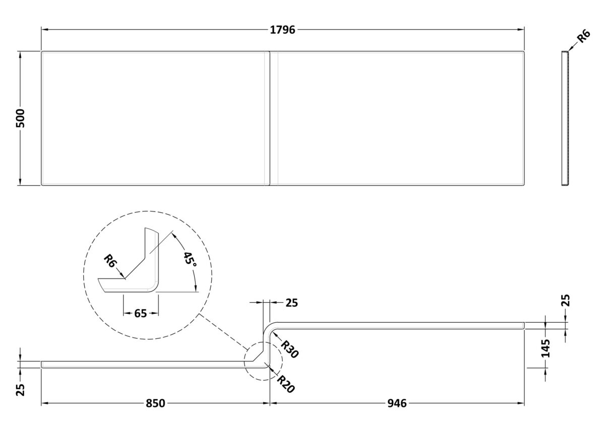 Shower Bath Front Panel (1800mm) - Image 2