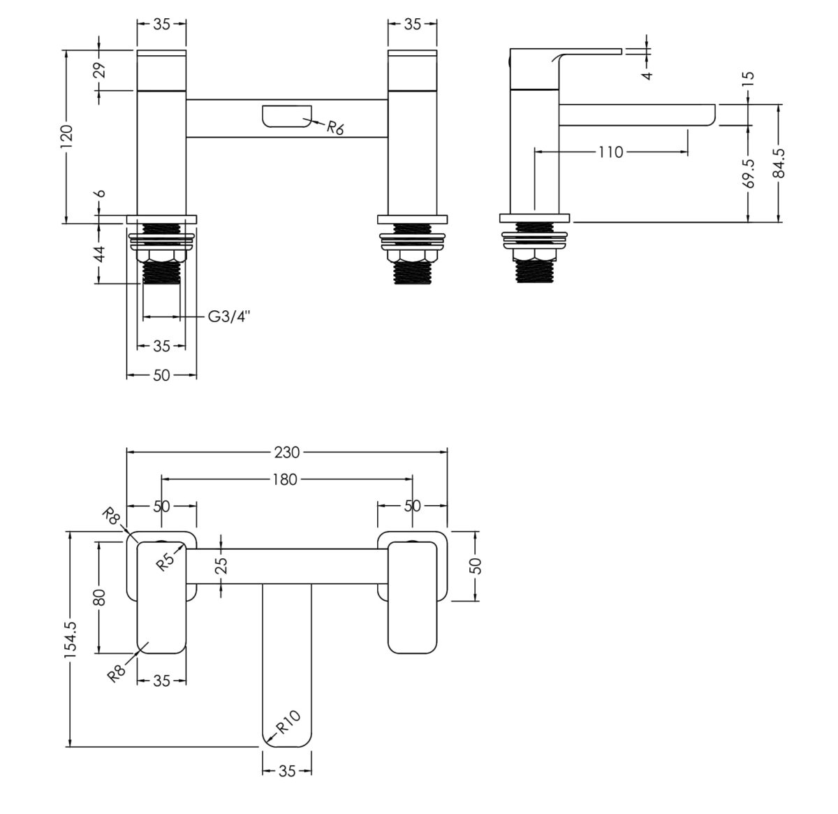 Deck Mounted Bath Filler - Image 2