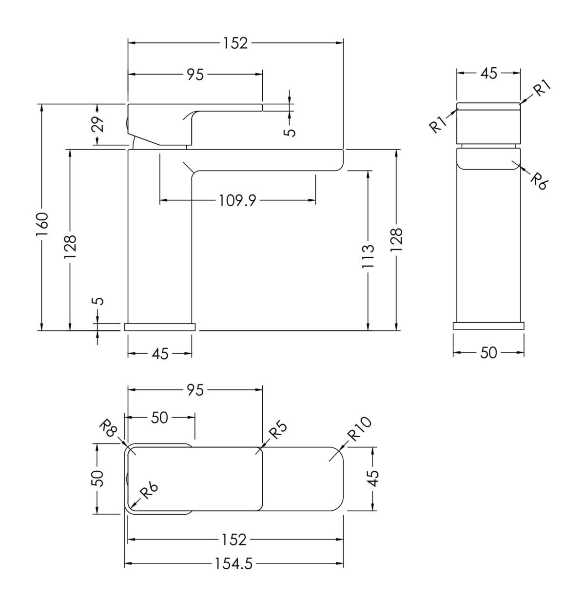Eco Mono Basin Mixer With Push Button Waste - Image 2
