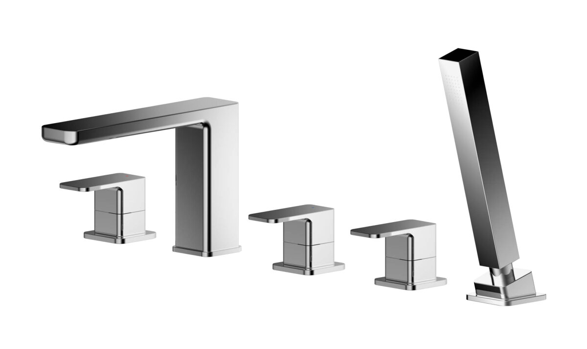 Deck Mounted 5 Tap Hole Bath Shower Mixer - Image 1