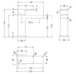 Mini Basin Mixer With Push Button Waste - Image 2