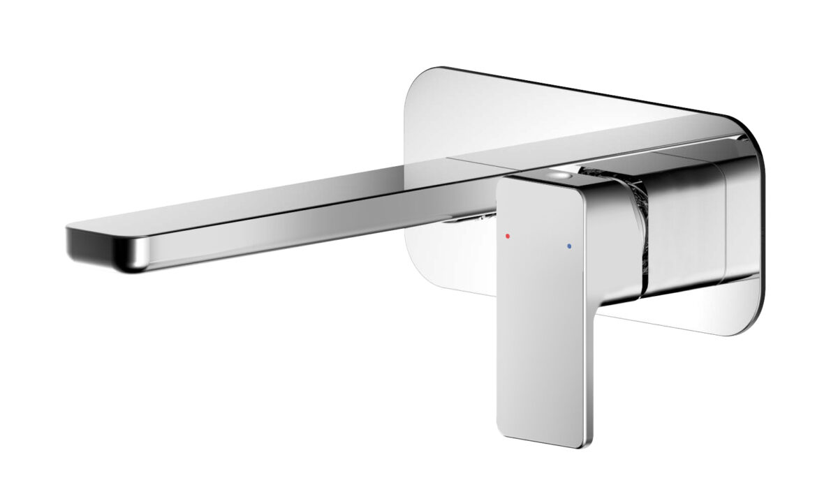 Wall Mounted 2 Tap Hole Basin Mixer With Plate - Image 1