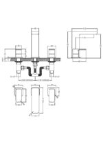 Deck Mounted 3 Tap Hole Basin Mixer With Pop Up Waste - Image 2