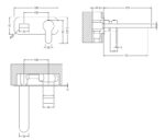 Wall Mounted 2 Tap Hole Basin Mixer With Plate - Image 2