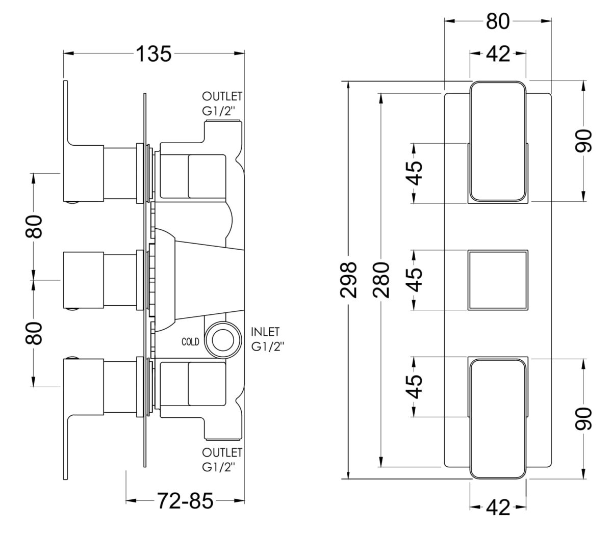 Windon Triple Thermostatic Valve - Image 2