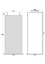 1000mm Fluted Wetroom Scren with Arms & Feet - Image 2