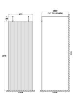 800mm Fluted Wetroom Scren with Arms & Feet - Image 2
