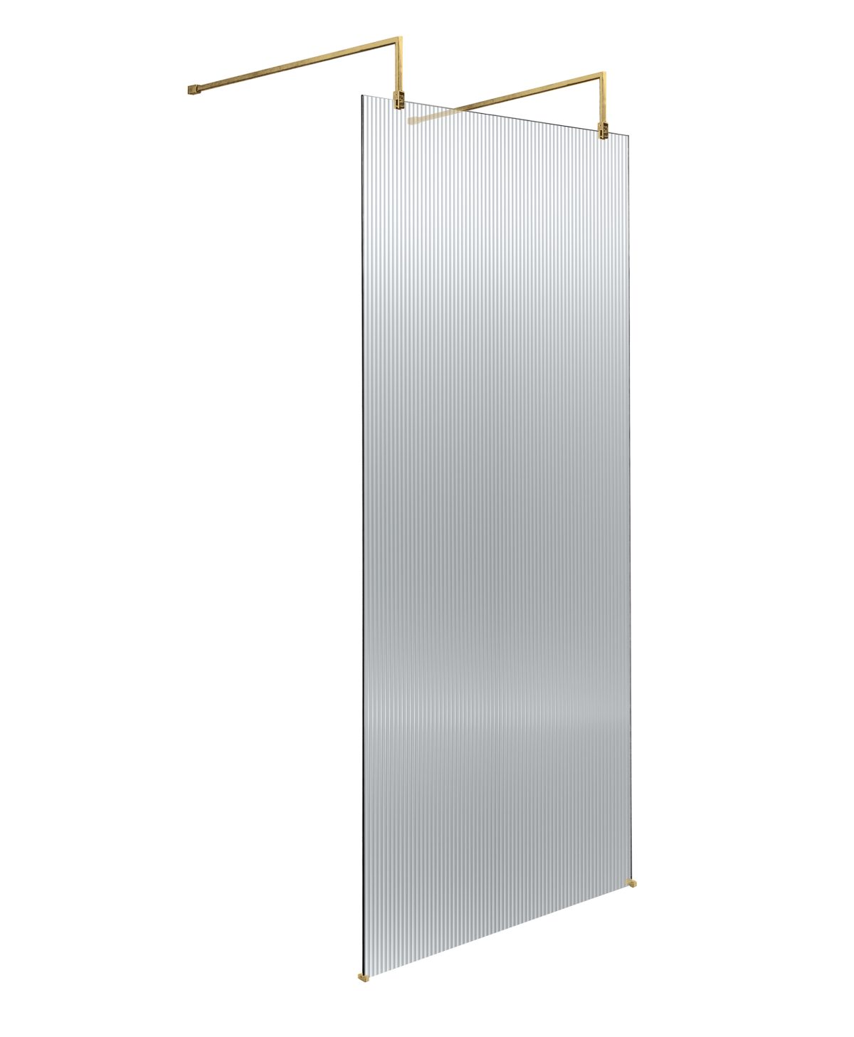 800mm Fluted Wetroom Scren with Arms & Feet - Image 1