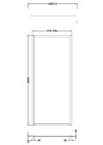 Full Outer Frame Wetroom Screen 1850x800x8mm - Image 3