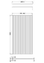 1000x1850 Fluted Wetroom Screen Inc' BAR - Image 4