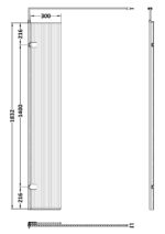 300mm Fluted Hinged Screen with Support Bar - Image 2