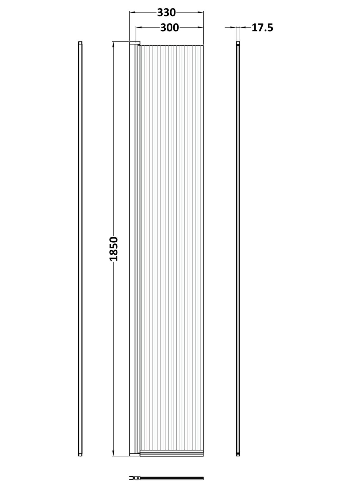 300mm Fluted Hinged Flipper Screen - Image 2