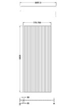 800mm Fluted Wetroom Screen with Support Bar - Image 4