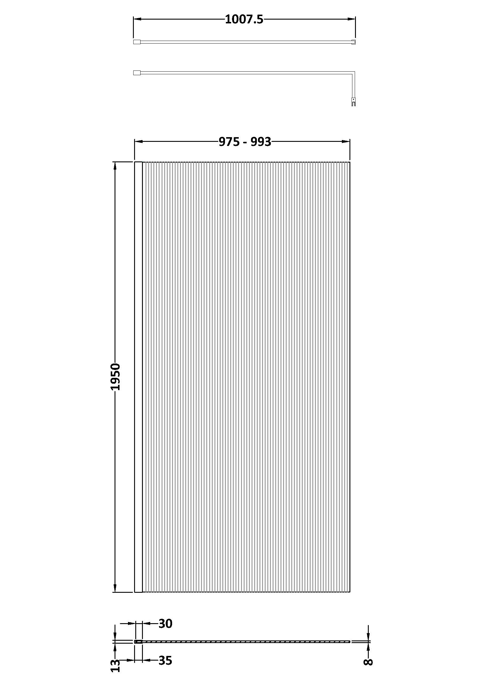 wrfl19510_wetrooms_v1_ld.jpg 1000mm Fluted Wetroom Screen with Support Bar - Image 2