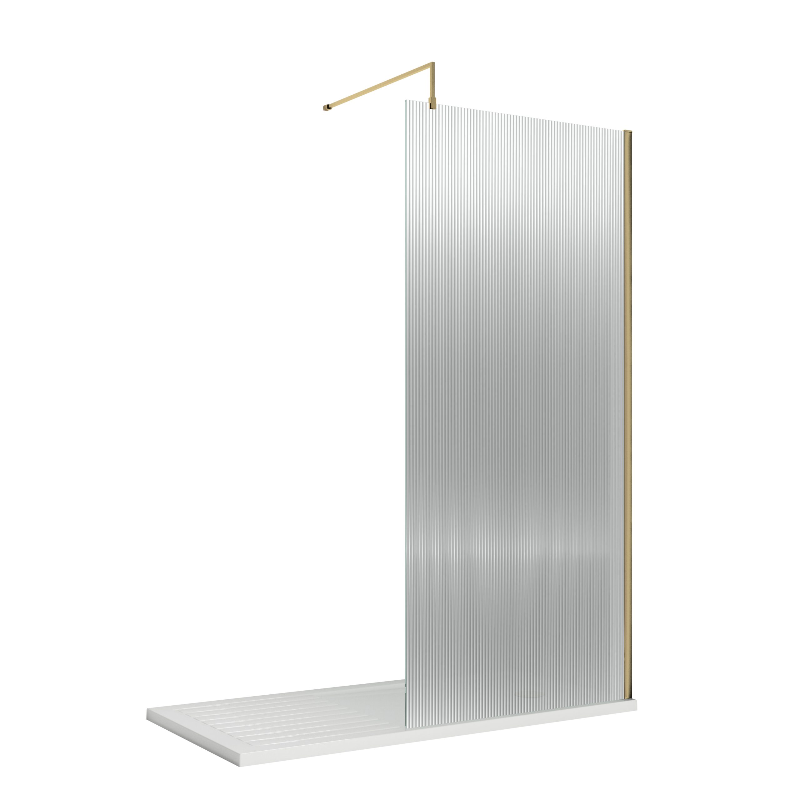 wrfl19510bb_wetrooms_v1_co.jpg 1000mm Fluted Wetroom Screen with Support Bar - Image 1