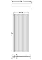 800mm Fluted Wetroom Screen with Support Bar - Image 2