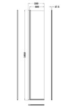 1850 x 300 x 8mm Hinged Return Screen - Image 2