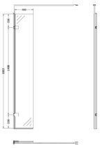 300x1850mm Wetroom Swing Screen - Image 2