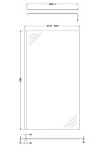 1100mm Wetroom Screen With Black Support Bar - Image 2