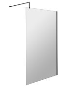 1200mm Wetroom Screen With Black Support Bar