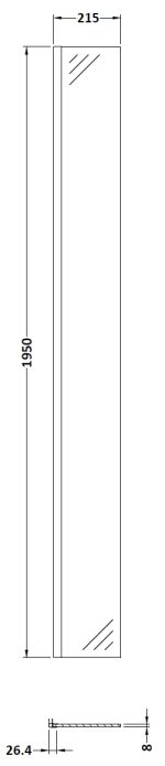 215mm Return Screen With Black Profile - Image 2
