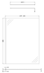 1400mm Wetroom Screen With Support Bar - Image 3