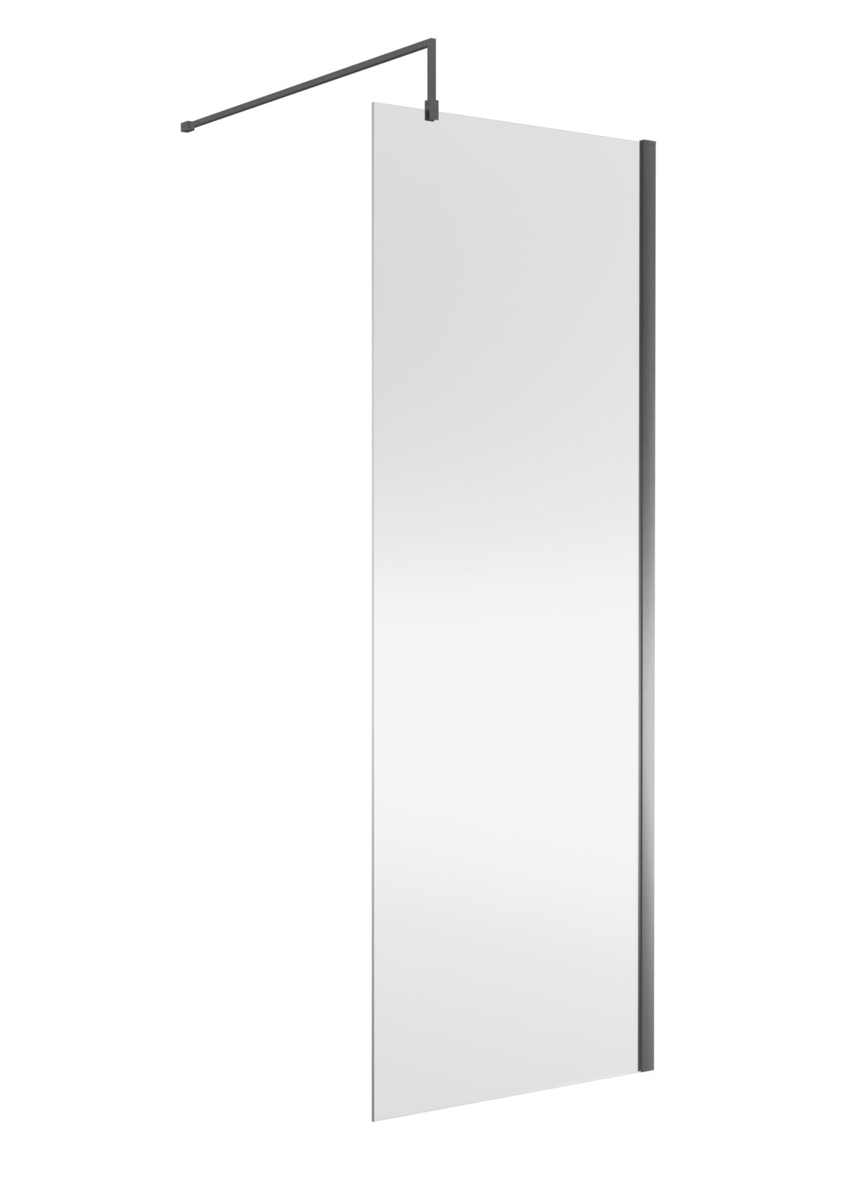 Wetroom Screen 760x1850x8mm - Brushed Pewter - Image 1