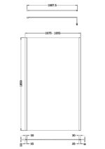 1100mm Outer Framed Wetroom Screen with Support Bar - Image 3