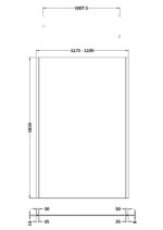 1200mm Outer Framed Wetroom Screen with Support Bar - Image 3