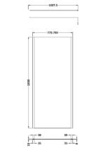 800mm Outer Framed Wetroom Screen with Support Bar - Image 3