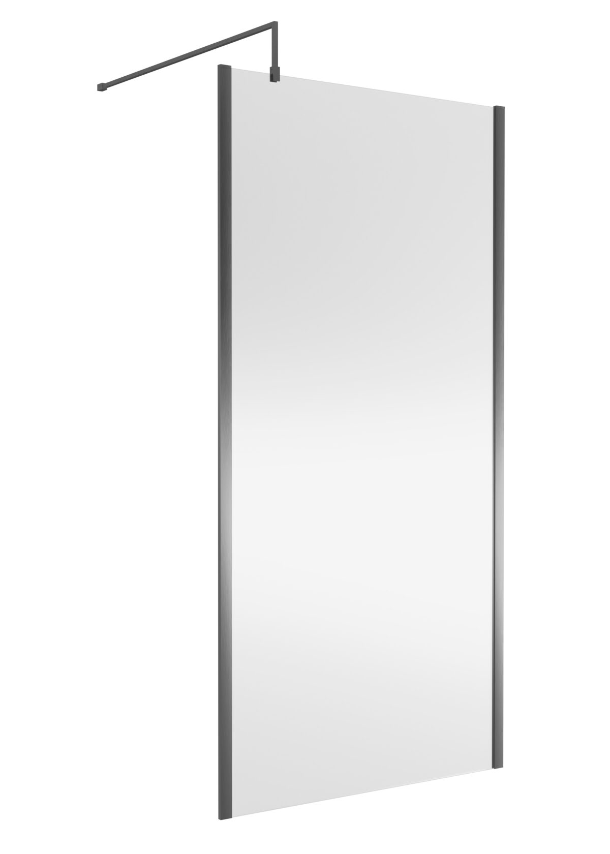 1000mm Wetroom Screen Outer Frame 1850x8mm - Brushed Pewter - Image 1